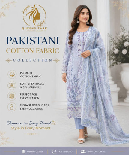 Pakistani Cotton Fabric Three Pieces