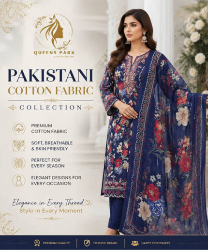 Pakistani Cotton Fabric Three Pieces